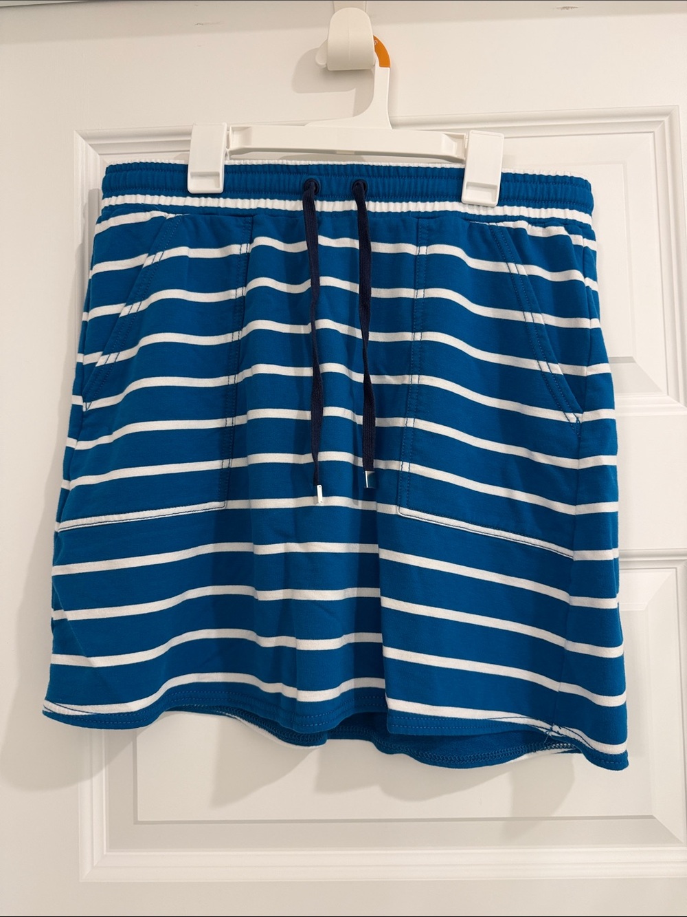 Hatley Blue and White Striped Athletic Drawstring Skirt